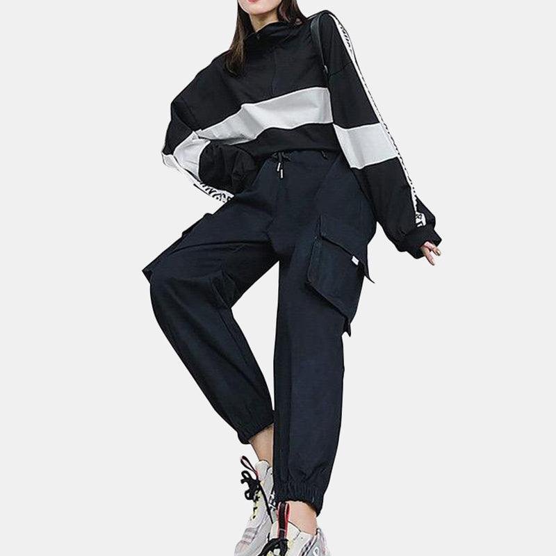 Loose Hoodie and Street Fashion Cargo Pants