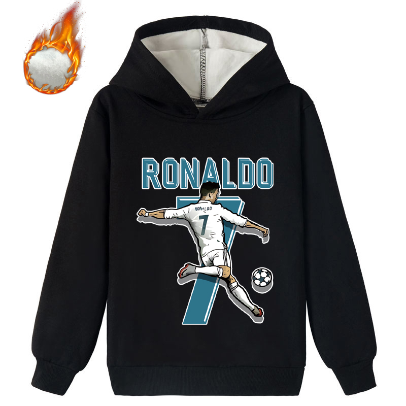 Mayoulove Cristiano Ronaldo Fleece Hoodie for Kids - Unisex Sweatshirt, Perfect Gift for Boys  Girls, Soccer Star Style-Mayoulove