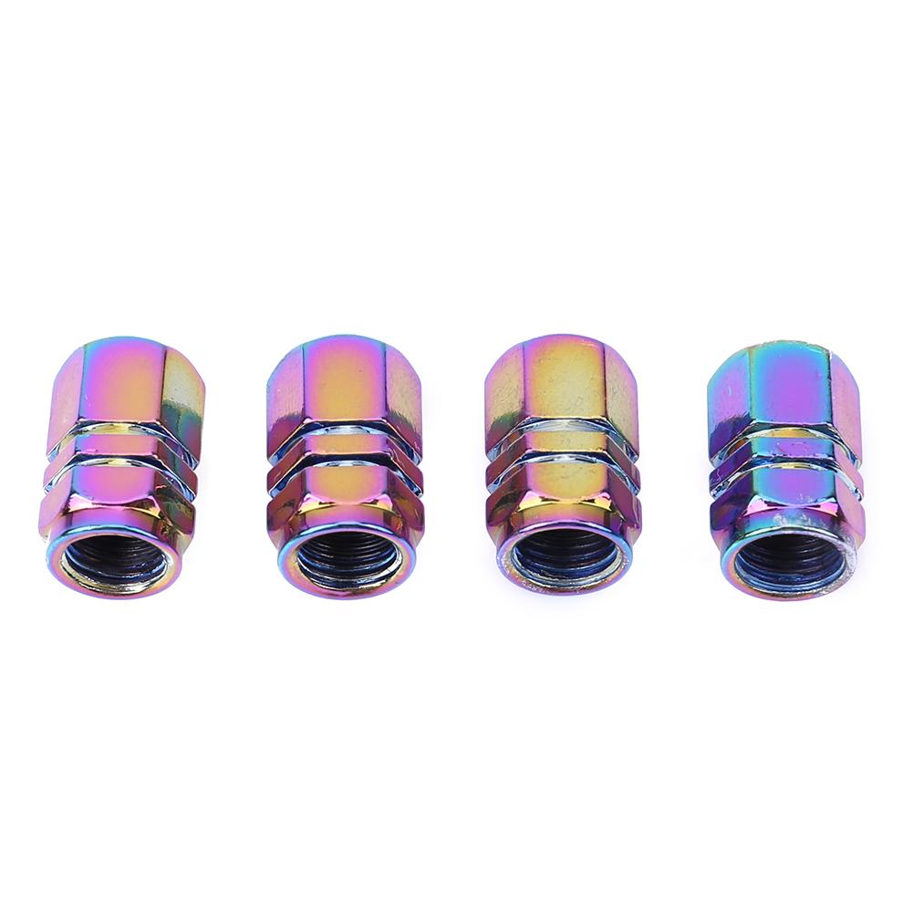 

4pcs Colorful Hexagonal Aluminum Car Motorcycle Tire Valve Stem Caps Covers, 501 Original