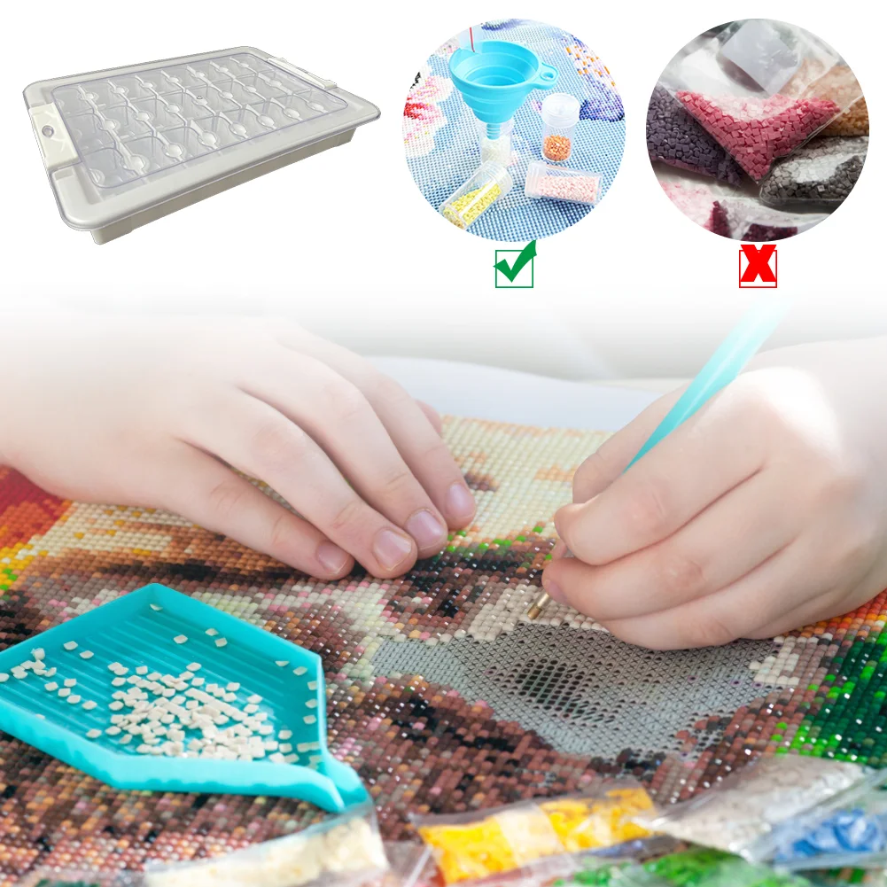 24 Grid Diamond Painting Bead Storage Containers Bead Organizers and Dot Storage