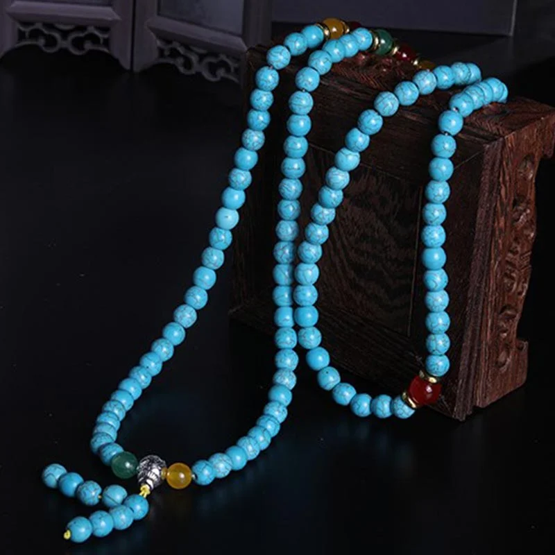 Tibetan Turquoise Harmony Necklace Mala