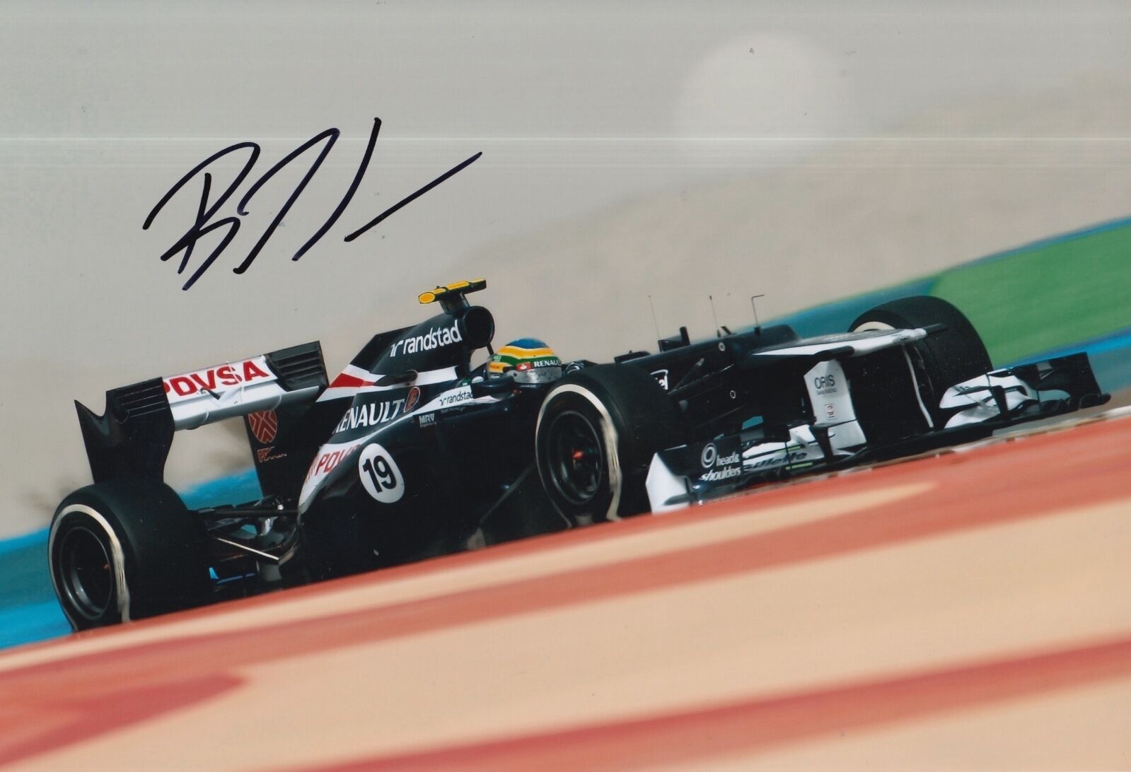 Bruno Senna Hand Signed 12x8 Photo Poster painting Williams F1 4.