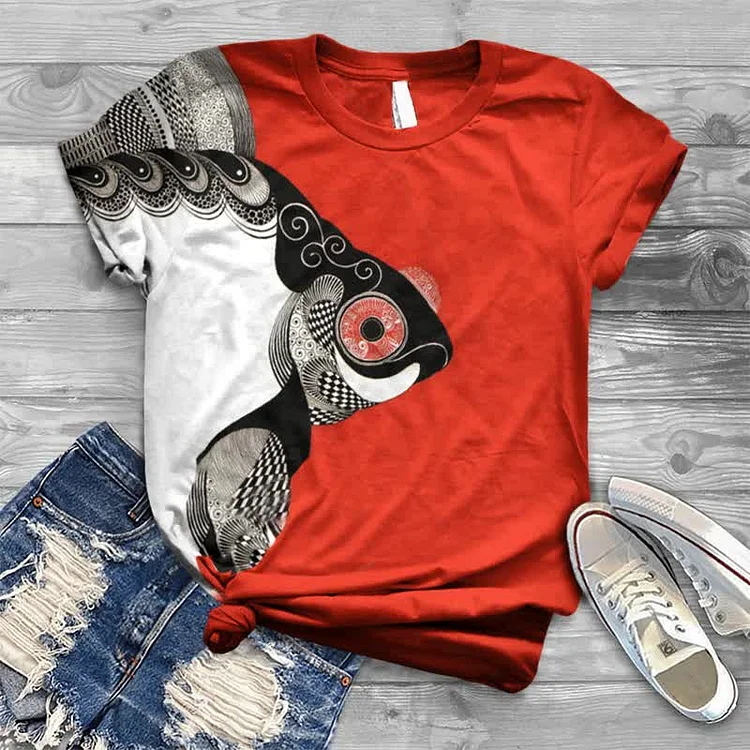 Demeijin Koi Japanese Print T-shirt