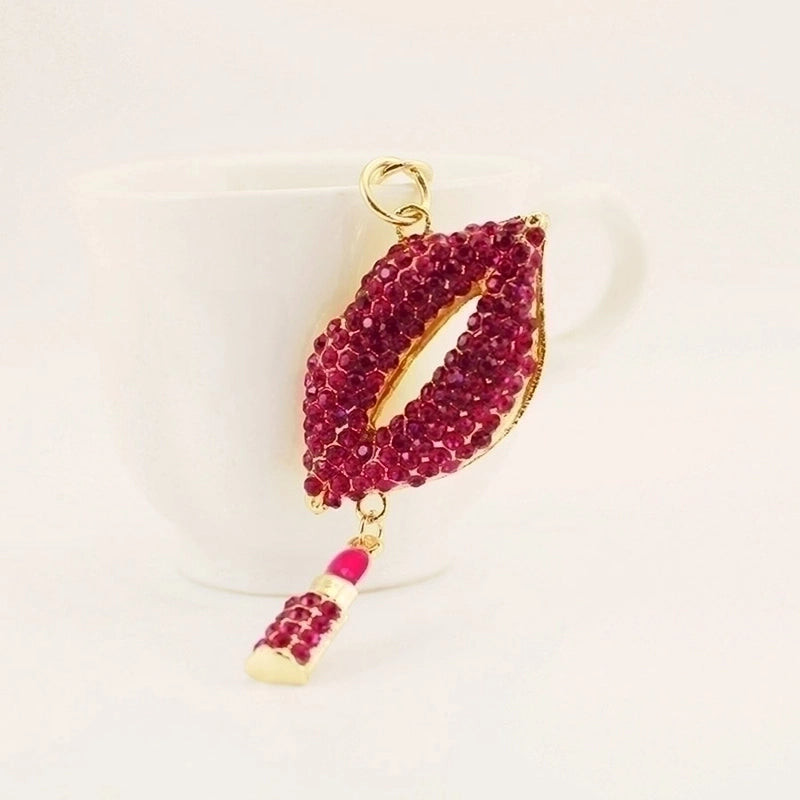 Minimalist Color Block Alloy Inlay Rhinestones Women’s Keychain