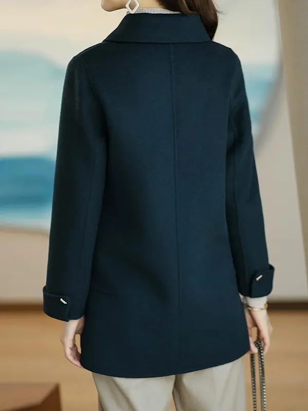 Minimalist Long Sleeve Lapel Button Split Coat