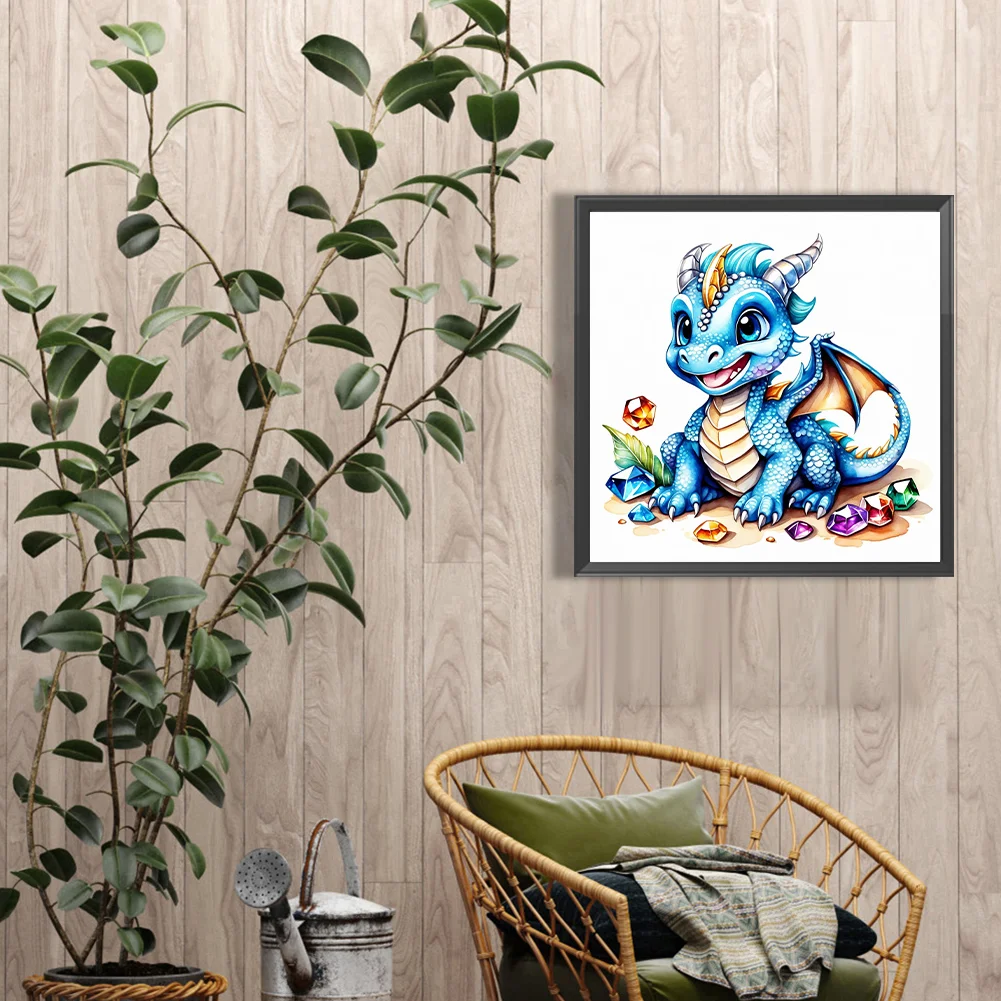 Diamond Painting - Full Round Drill - Jewel Bean Dinosaur(Canvas|30*30cm)