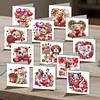 12Pcs Valentines Bear Dog DIY Diamond Painting Greeting Cards for Adults Gifts