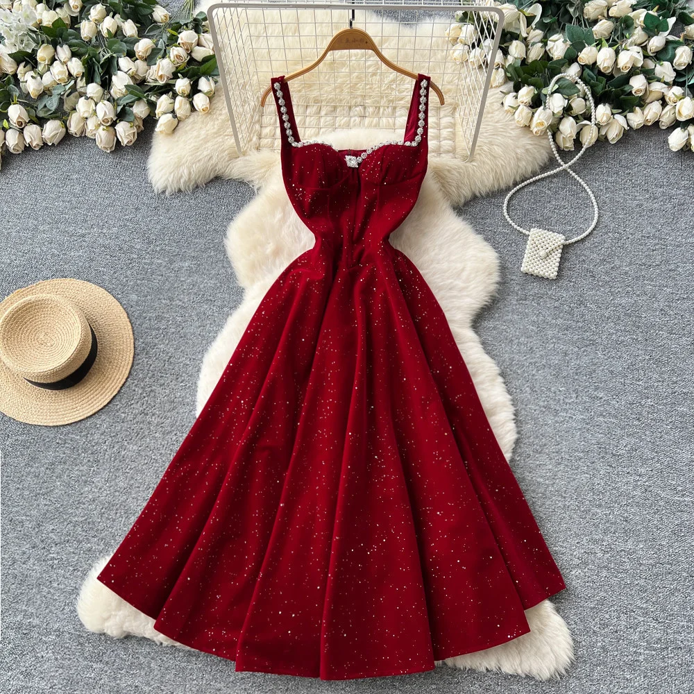 Nigikala Nigikala Dress Female High-End Light Luxury Famous Bubble Bubble Sleeve Dress Design Feel Waist Strap Fluffy French Dress