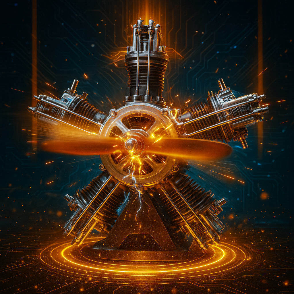 5 Cylinder Radial Engine Model Kit - 1:6 Full Metal Aircraft Engine  - Build Your Own Radial Engine