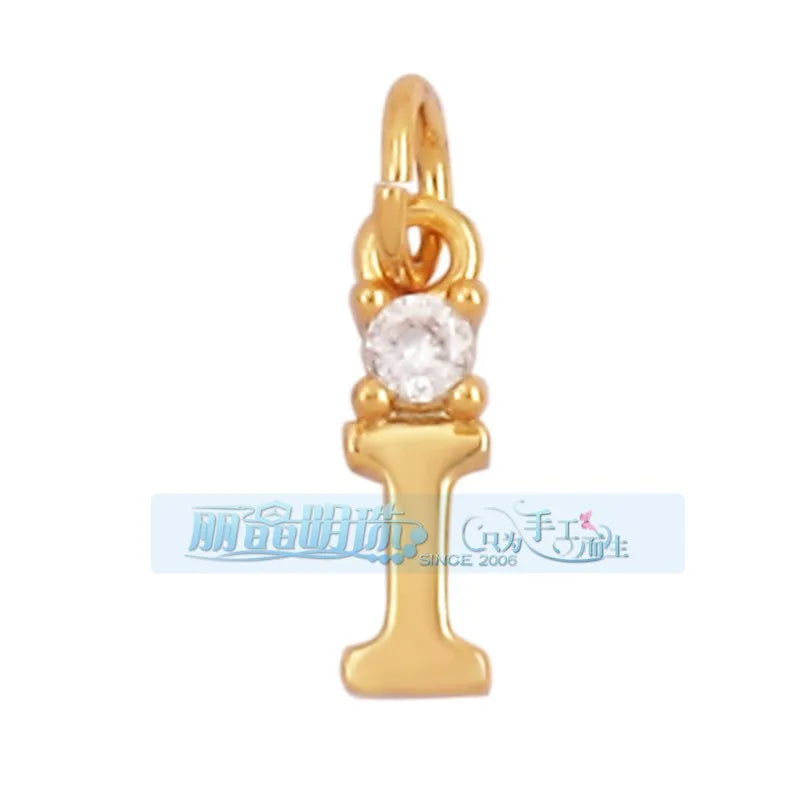 1 Piece 15 * 19mm Hole 5~5.9mm Copper Zircon Letter Heart Shape Pendant Jewelry Accessories