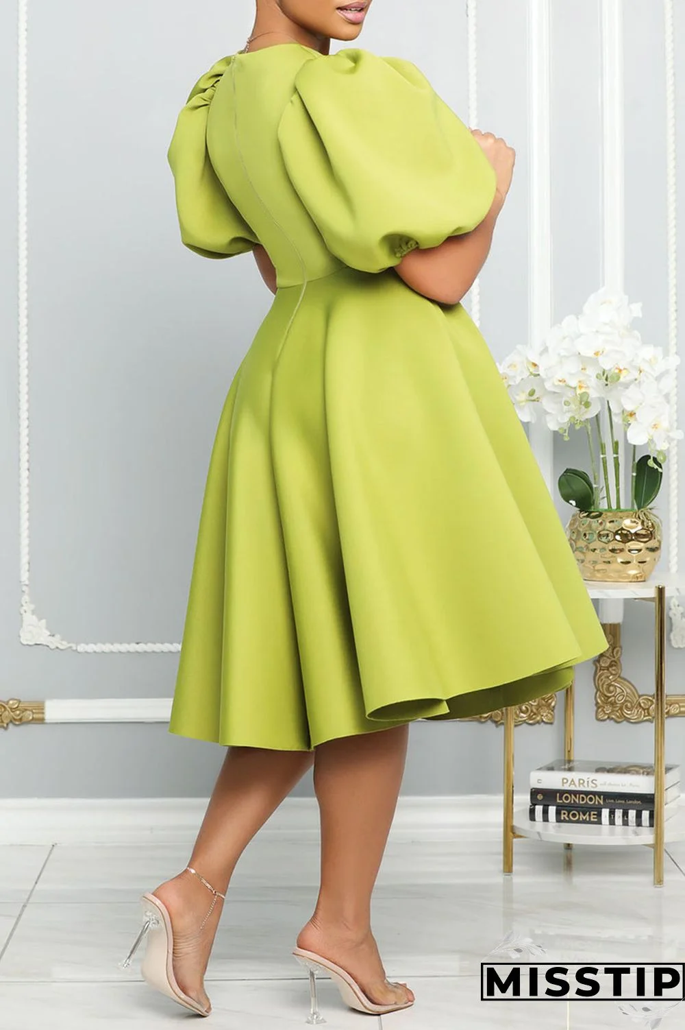 Blue Casual Solid Patchwork O Neck A Line Dresses