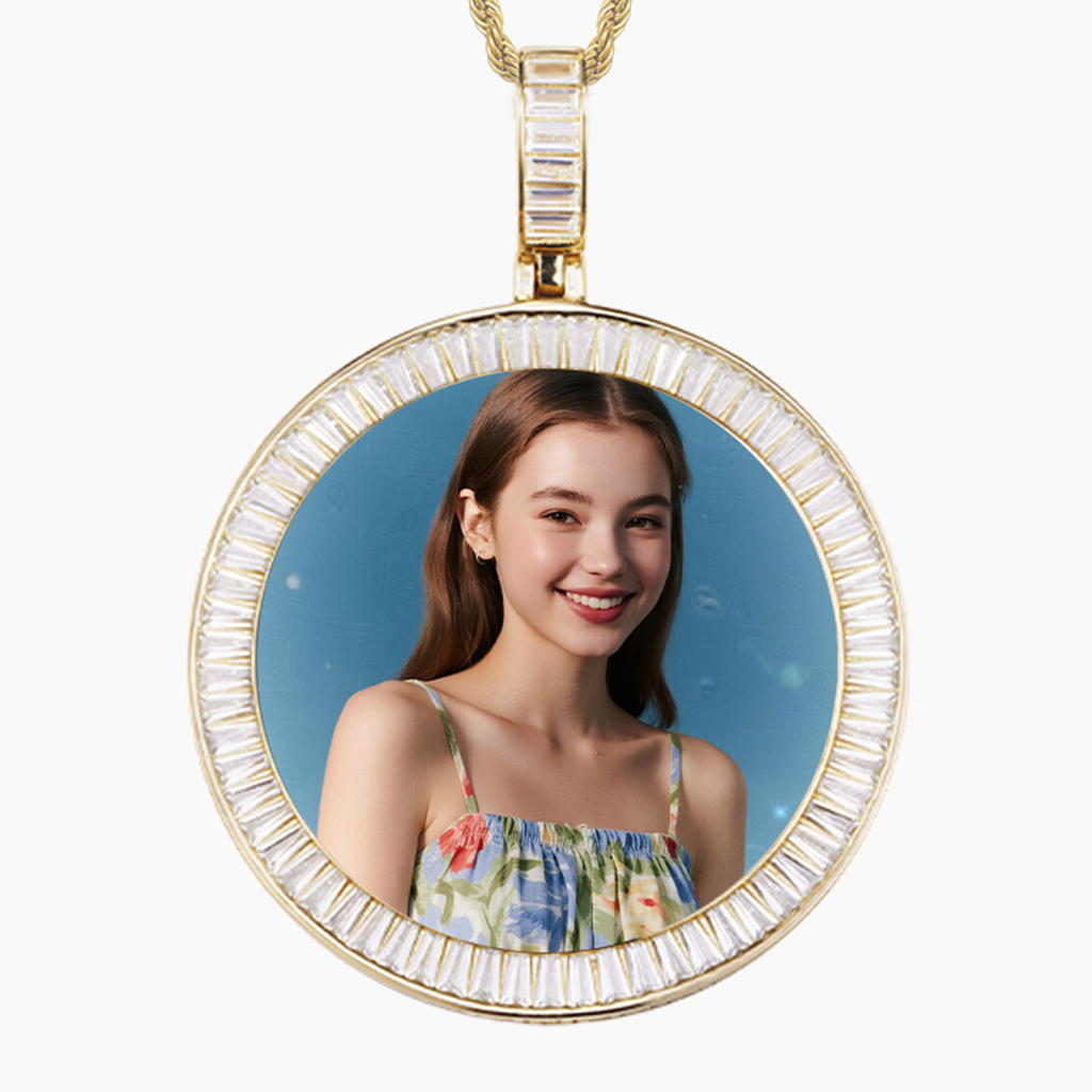Custom Emerald Cut Photo Pendant