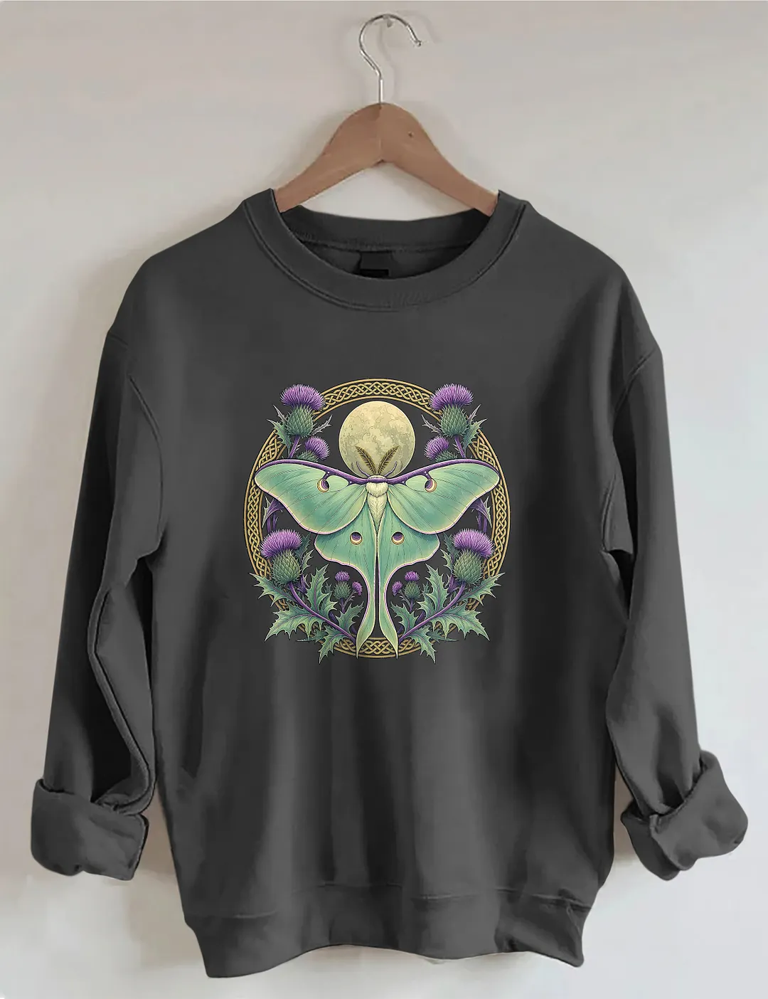 Scottish Thistle Luna Moth Sweatshirt