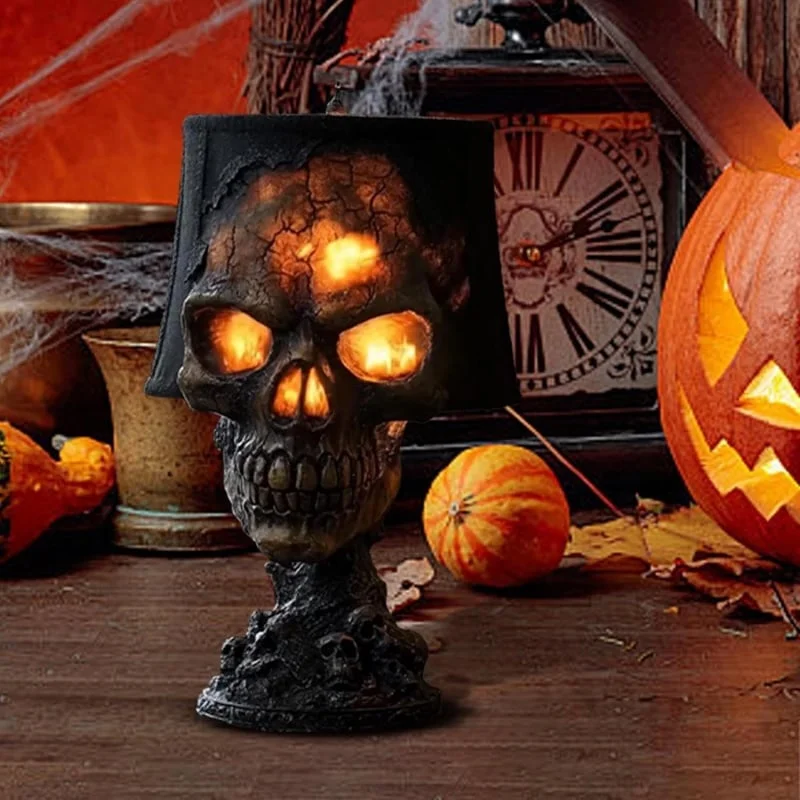 🎃Halloween Pre-sale 49% Off ☠️Gothic Lava Stone Skull Lamp 