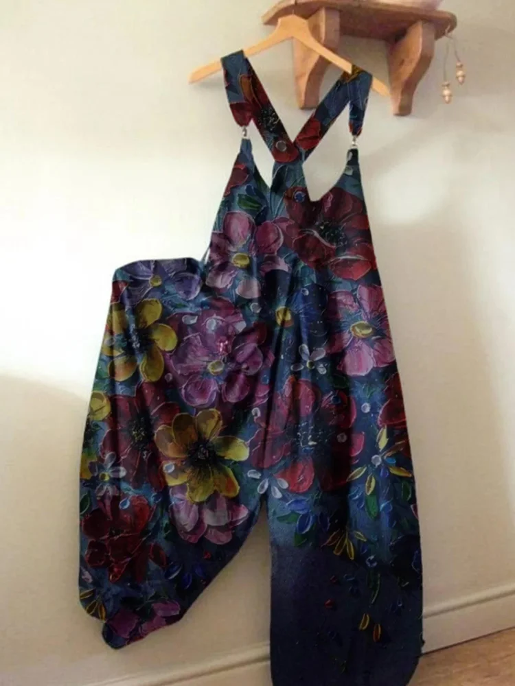 Casual Floral One Piece Jumpsuit