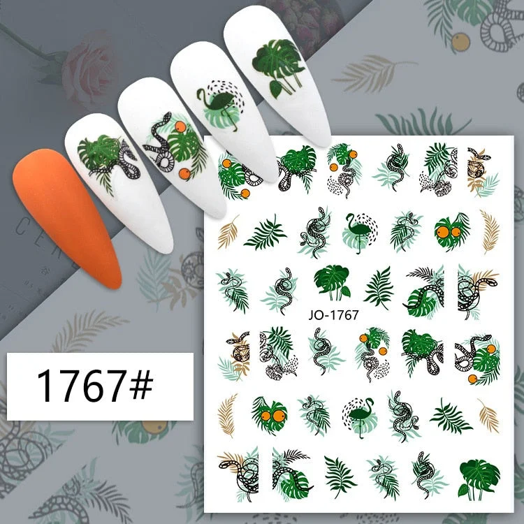 1 Pc Black Snake 3D Nail Stickers for Nails Geometry Animal Texture Design Manicure Dragon Nail Art Decals Sliders DIY Decor-Nail Inspo