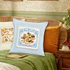 Dessert-Removable Pillow Case-Partial Embroidery 2 Strands 14CT Stamped Cross Stitch-33*33cm