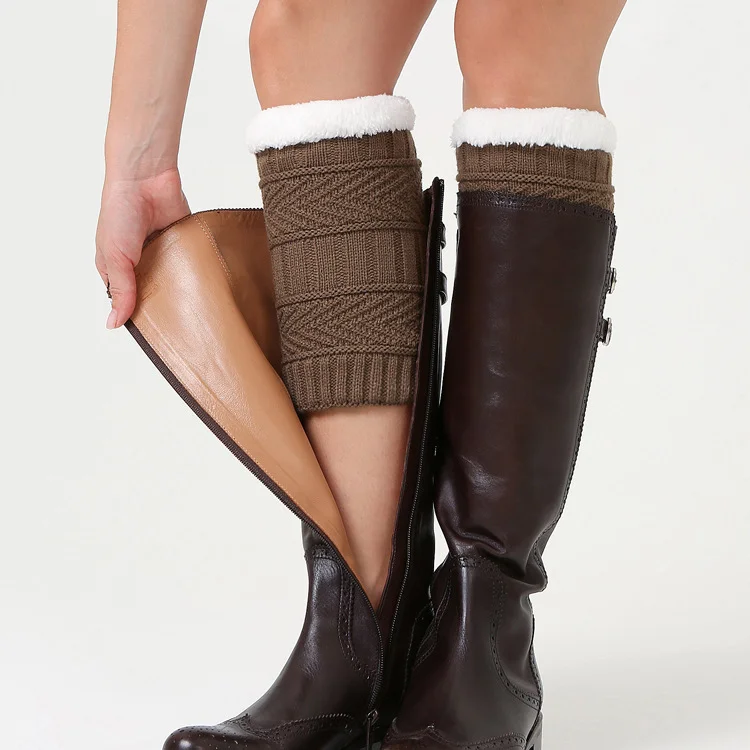 Letclo™ New Knitted Plush Leg Warmers/Socks letclo Letclo
