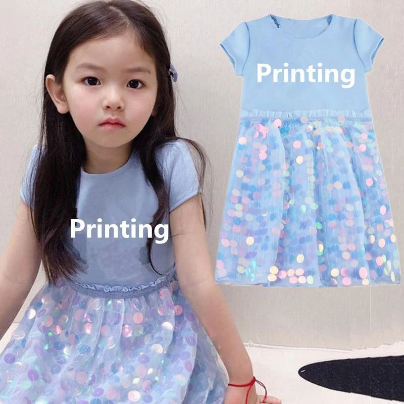Girls Sequined Kids Princess Summer Sequins Dresses Toddler Cosplay Dress Girl Tutu Teen Birthday Gown Party Clothes Vestidos