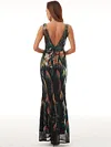 Evening  Wrap Backless Embroidered V-Neck Dress