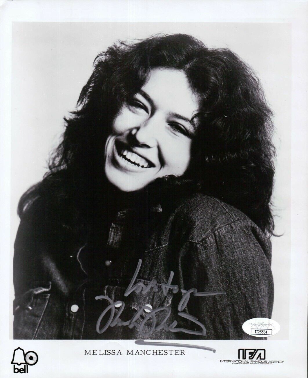 Melissa Manchester Signed Autographed 8X10 Photo Poster painting Vintage Headshot JSA II25534