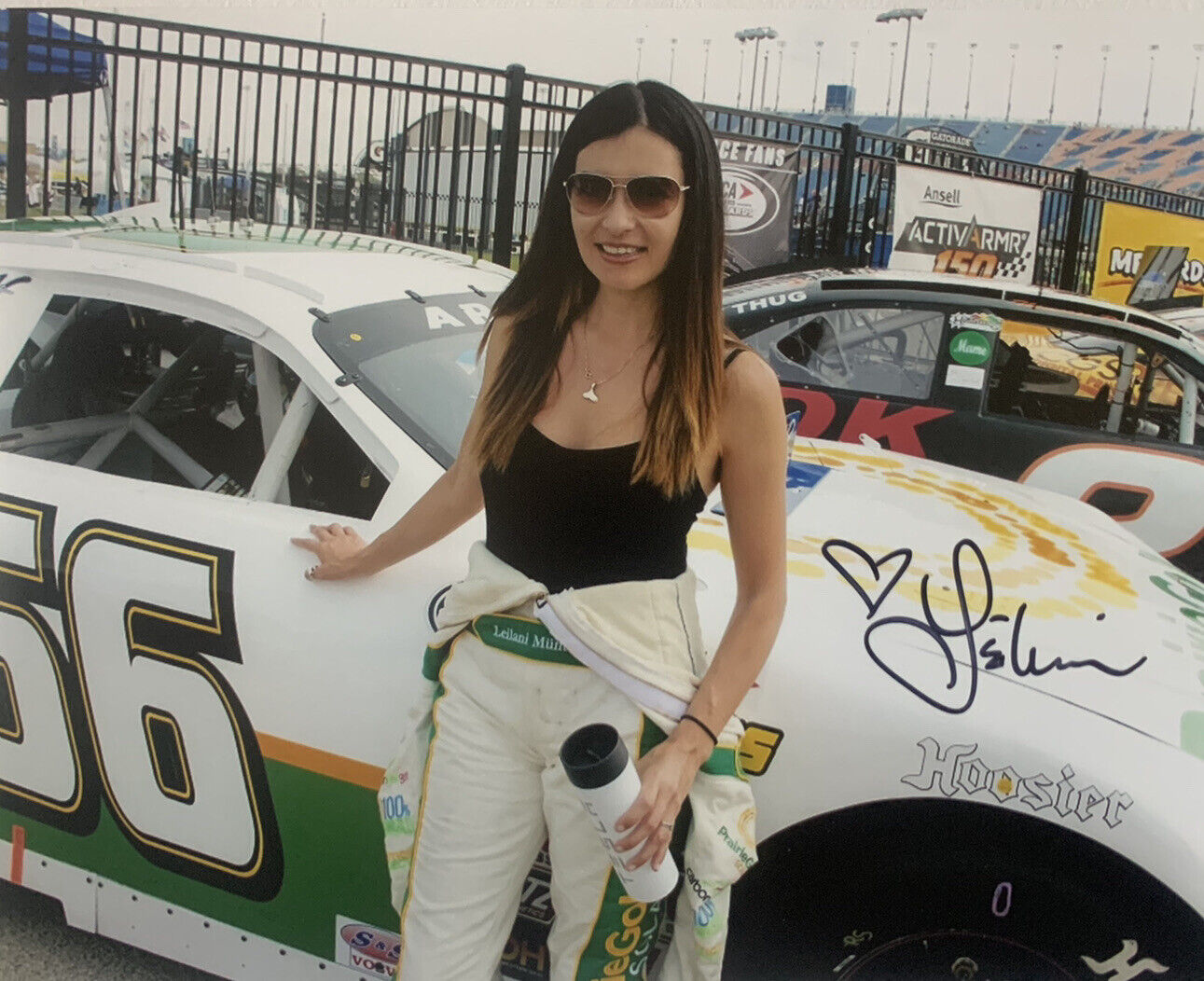 LEILANI MUNTER HAND SIGNED 8x10 Photo Poster painting STOCK CAR DRIVER AUTOGRAPH AUTHENTIC COA