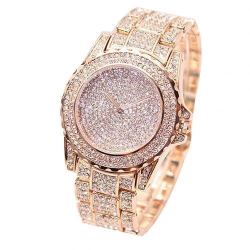 Iced Out Luxury Round Quartz Watch for Women-VESSFUL