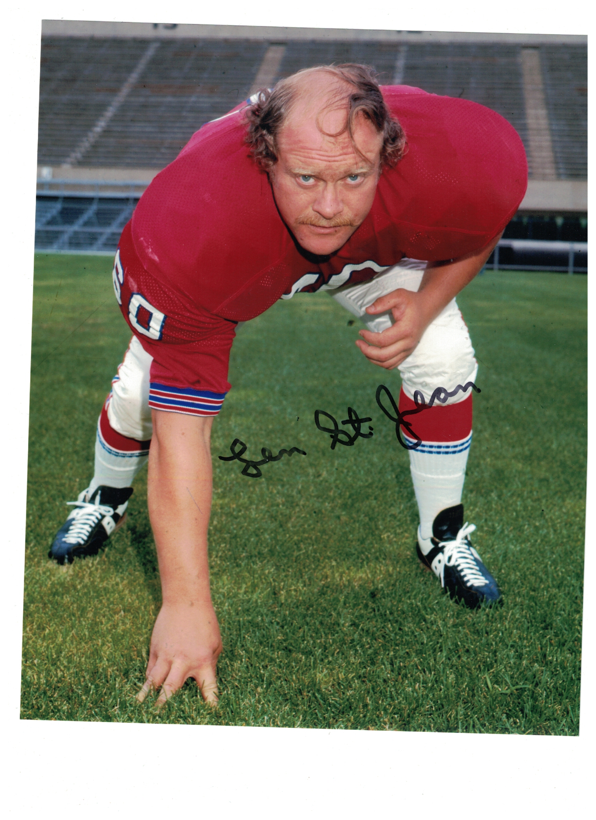 Len St. Jean New England Patriots Signed 8 x 10