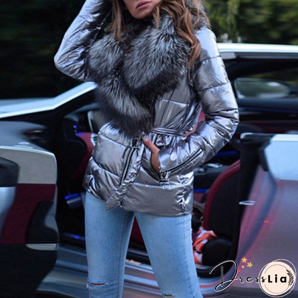 Women Winter Coats and Jackets Zipper Up Hooded Coat Faux Fur Winter Autumn Jackets for Female Plus Size Fashion Thick Outwear