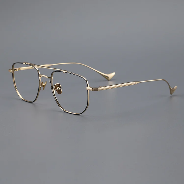 Pure Titanium Square High Quality Gold Eyeglasses Frames Men  Eyeglasses Silver Designer Retro Eyewear