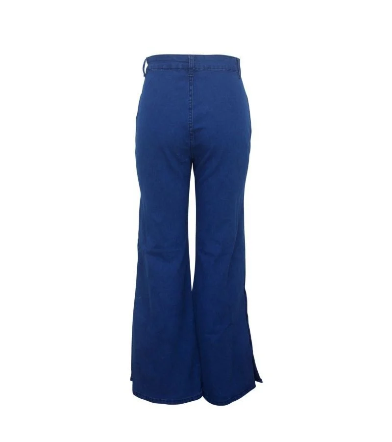 Unique Side-slit Design High-waisted Flare Jeans S-2XL