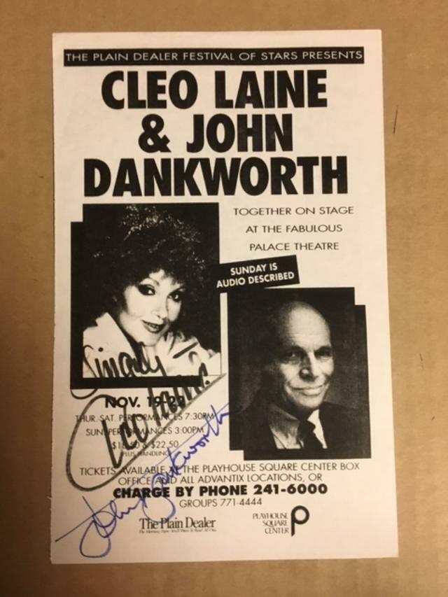 Cleo Laine & John Dankworth Broadway/London Musicians Signed 5 1/2x8 1/2 Promo!