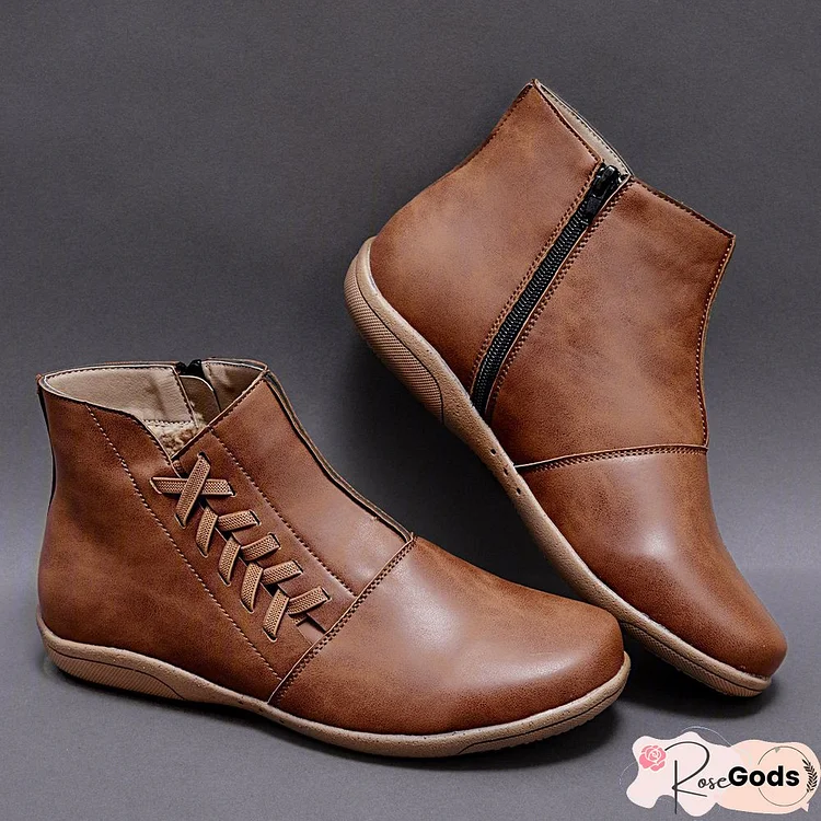 Women Winter Flat Heel Boots