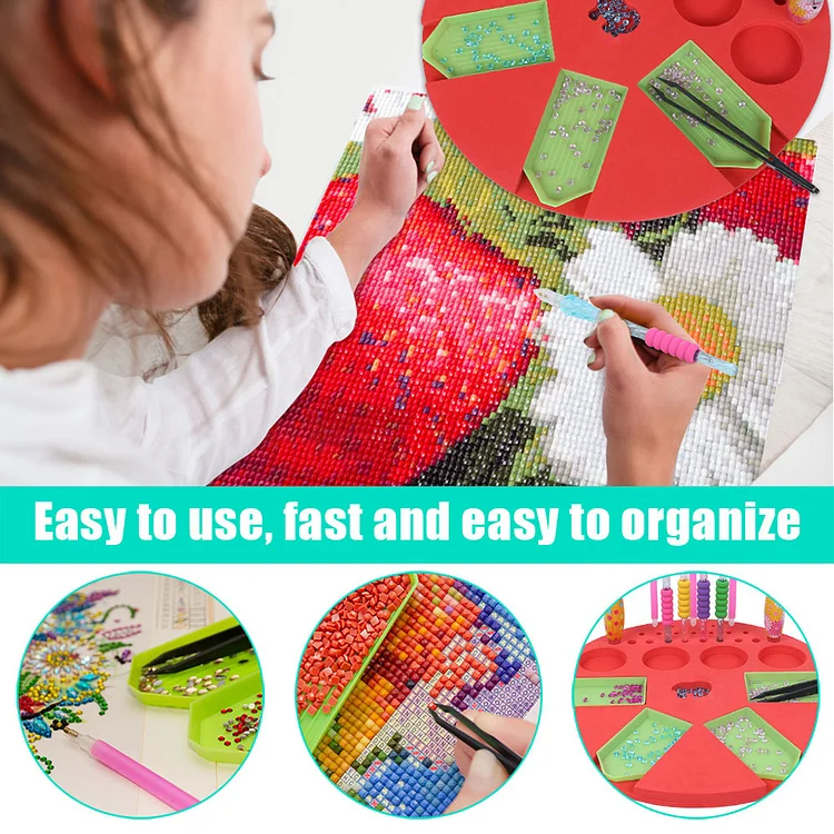 DIY Diamond Painting Point Drill Tray Storage with Cover Embroidery Tools