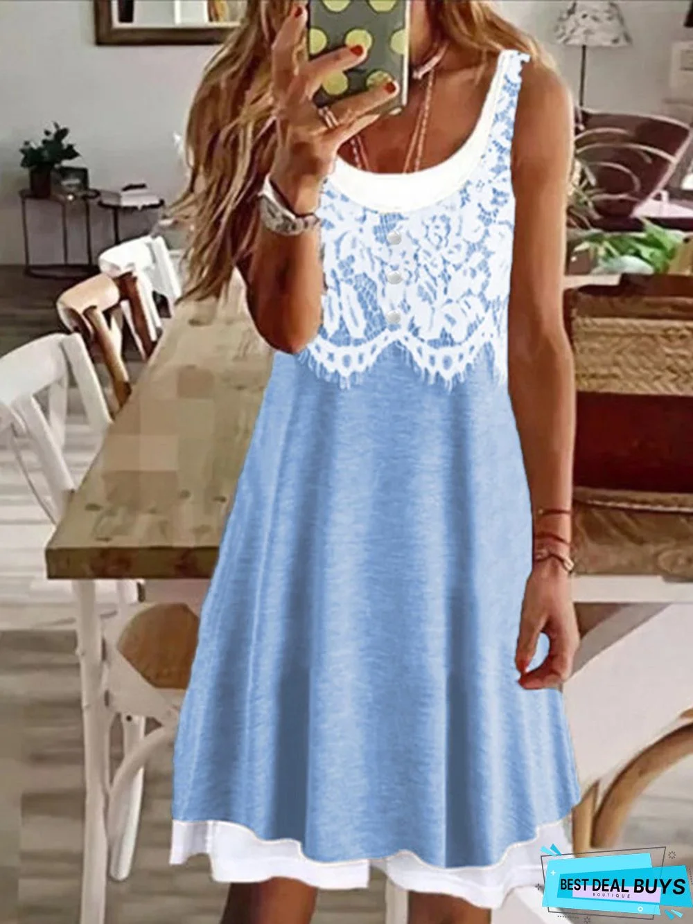 Plain Crew Neck Casual Short sleeve Knit Dress