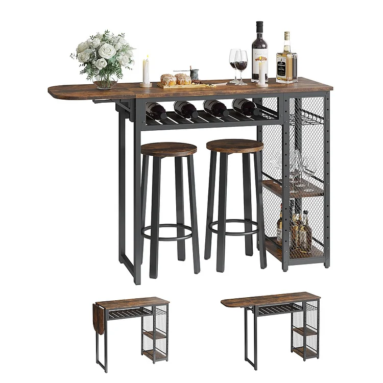 Bestier 3 Piece Bar Table Set