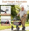 Soundfuse Bariatric Walker for Seniors with Extra Wide Seat, 500lb Heavy Duty Rollator Walker,  Handle & Seat Height Adjustable, Foldable Rolling Walkers with 8" All-Terrain Wheels