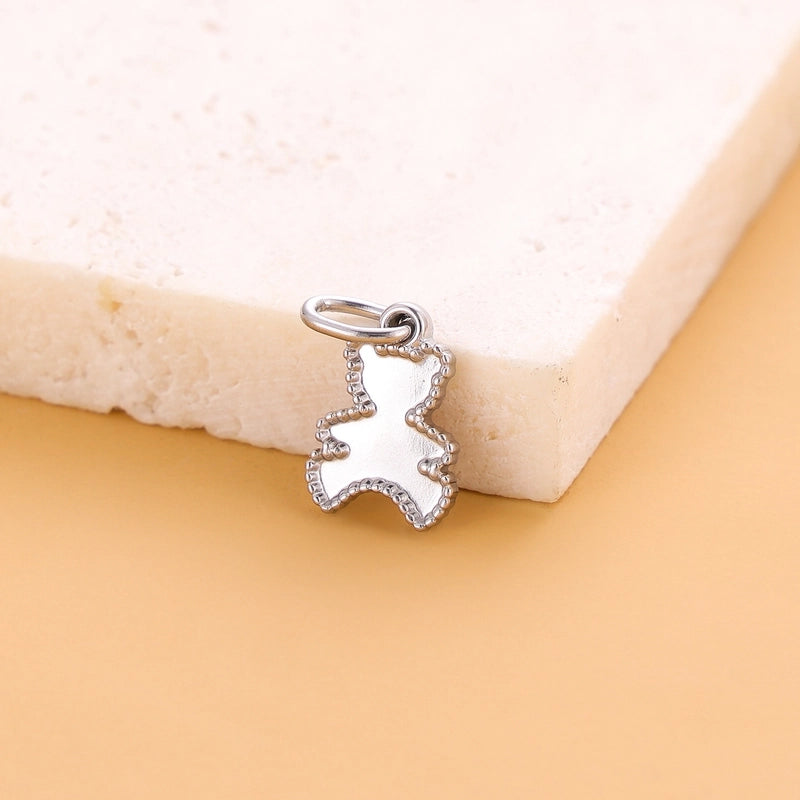 1 Piece 9*13mm 9 * 15mm 304 Stainless Steel Acrylic Shell Bear Pendant Jewelry Accessories