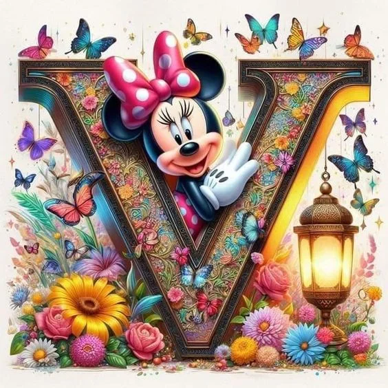 Diamond Painting - Full Round Drill - Minnie Mickey Alphabet(Canvas|40*40cm)