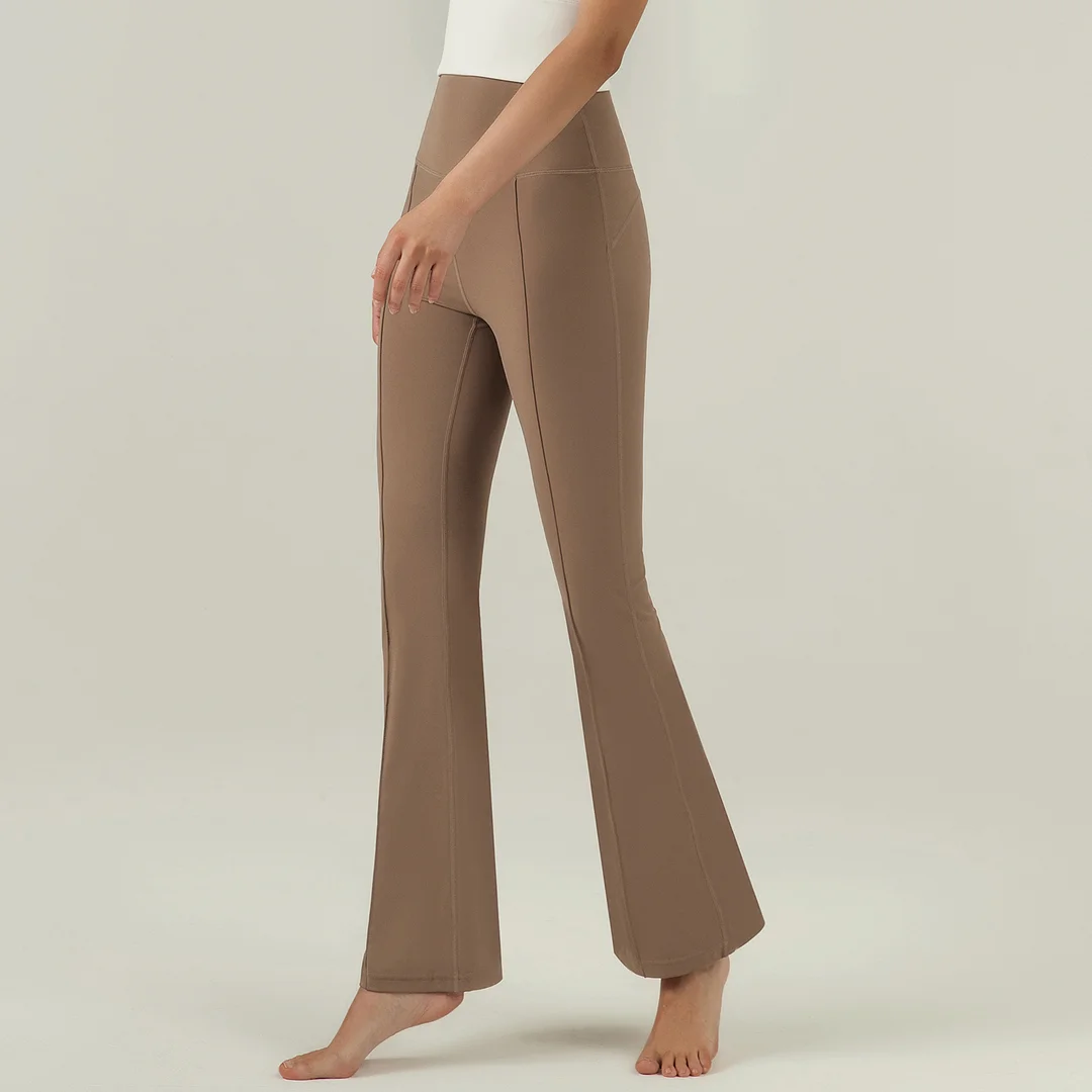 Buy high waist slim fit butt lifting casual petite flared yoga pants outfits of high quality on Hergymclothing Cocoa