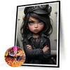 >SALE<5D DIY Full Round Drill Diamond Painting Sweet Cool Girl Kit Home Decor 30x40cm