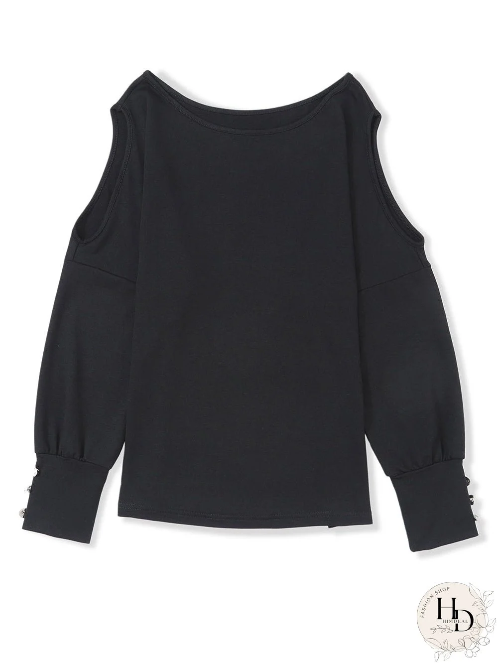Stylish Black Cold Shoulder Top