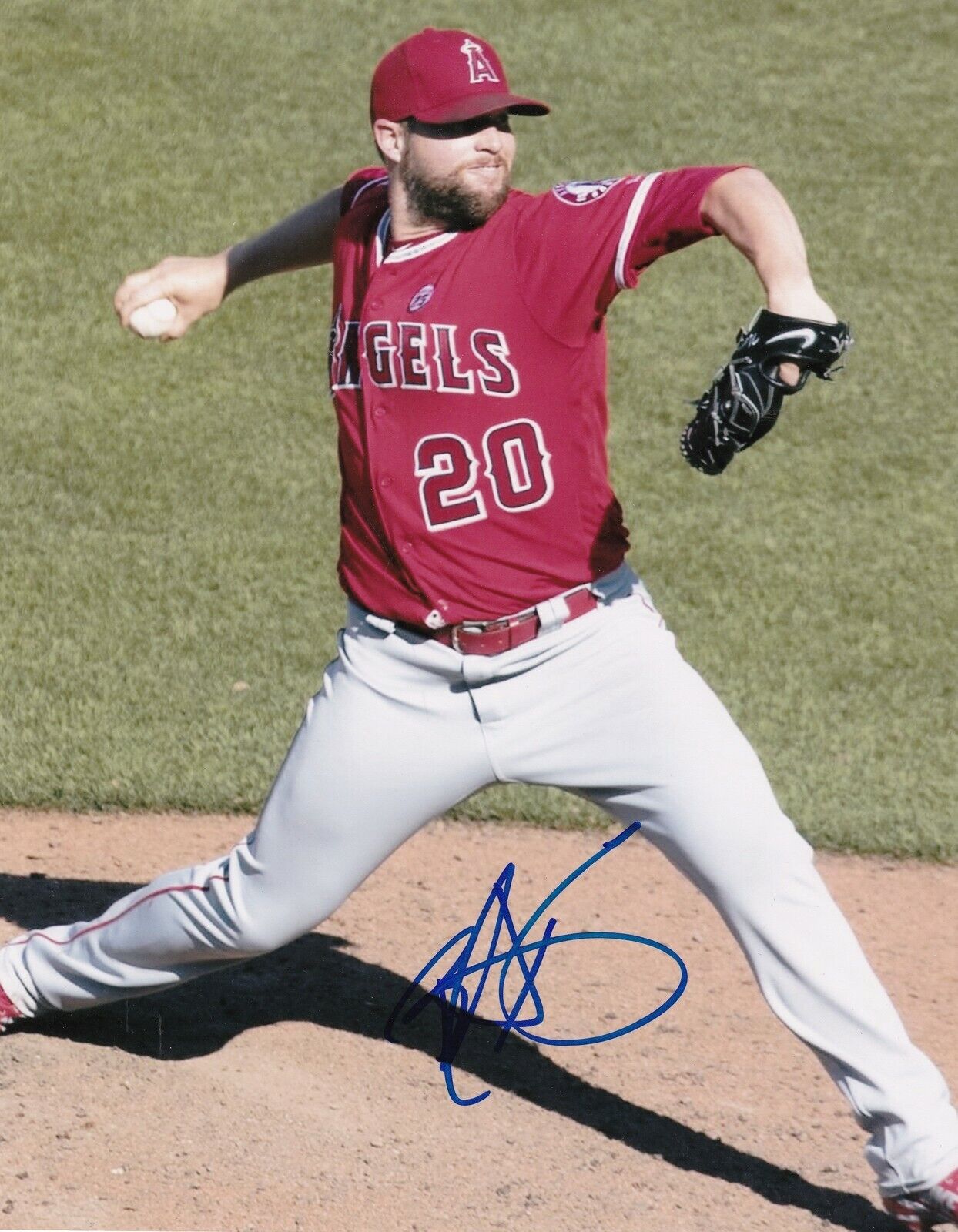 BUD NORRIS ANAHEIM ANGELS ACTION SIGNED 8x10