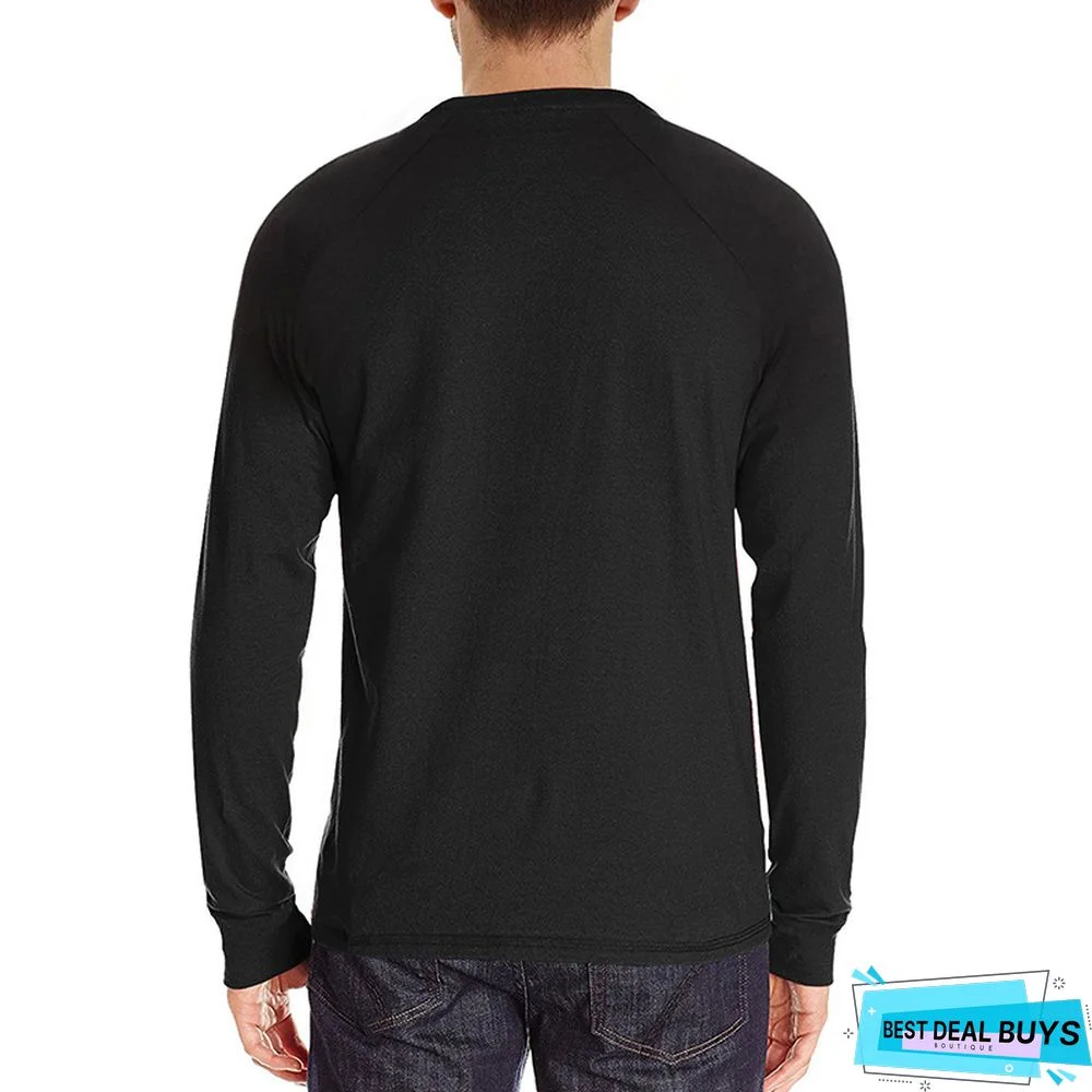 Men's Long-Sleeved Bottom Shirt with Round Collar
