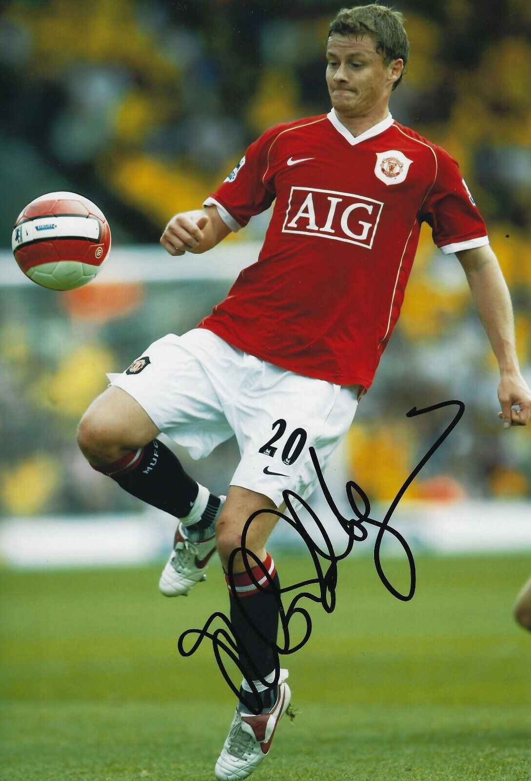 OLE GUNNAR SOLSKJAER SIGNED 8x11 Photo Poster painting - UACC & RD MANCHESTER UNITED AUTOGRAPH