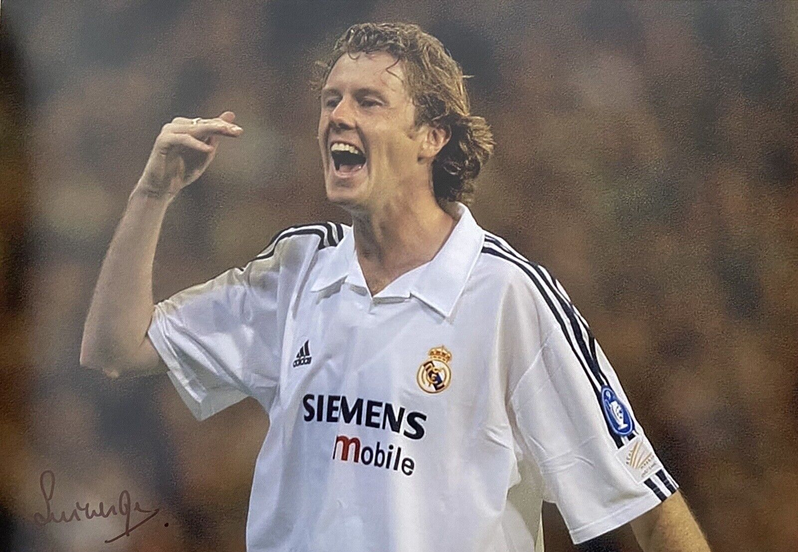 Steve McManaman Genuine Hand Signed Real Madrid 12x8 Photo Poster painting 3