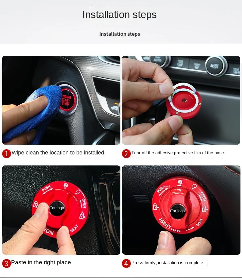 Car one-touch start metal button