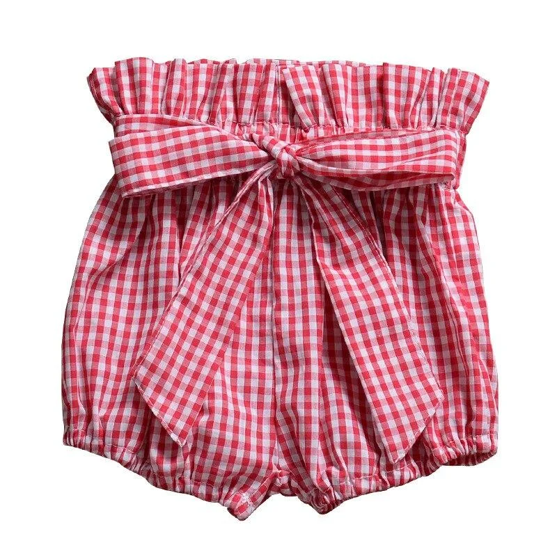 2021 Summer Baby Girls Shorts Bow Knot Ruffle Bread Lanterns Shorts Big PP Pants Girl Shorts Summer Toddler Clothing