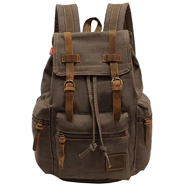 VRIGOO High Capacity Vintage Canvas Laptop Backpack