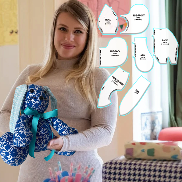 Easter memory bunny template set with instructions